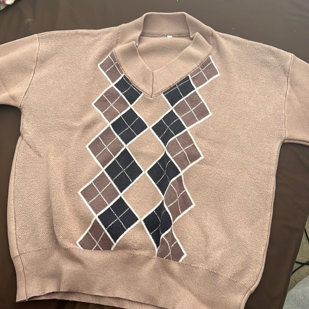 Argyle Brown Sweater